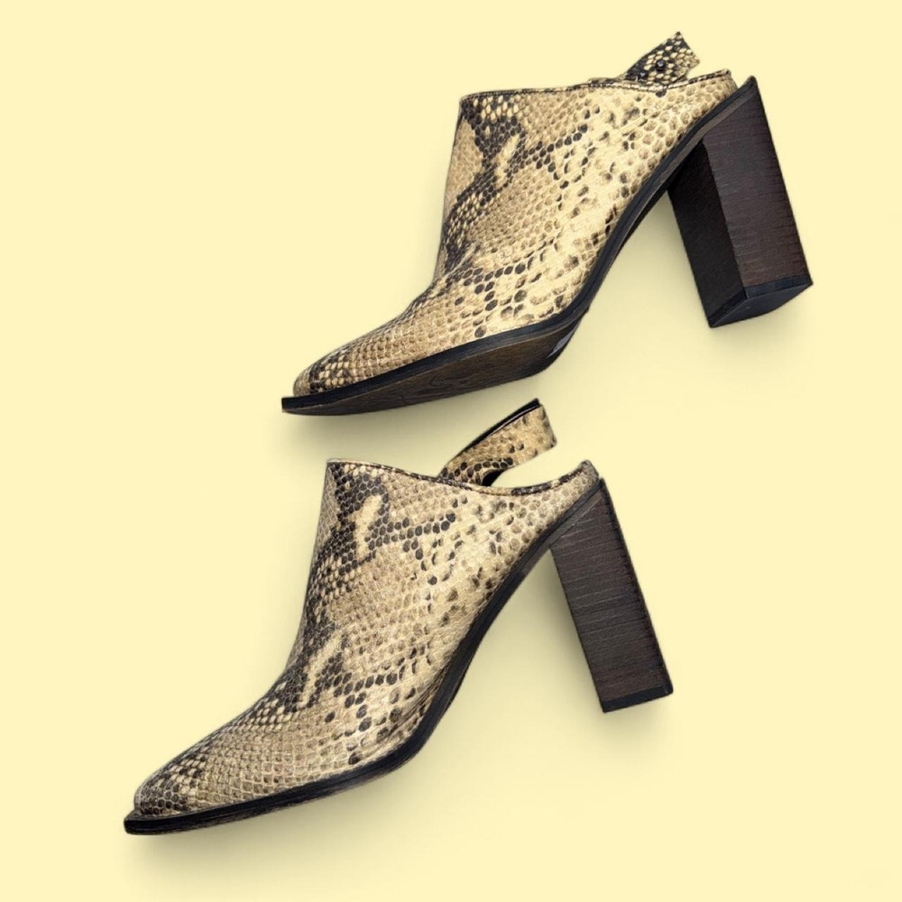Free People Silver Storm Python Mule Slingback Booties - Picture 3 of 7